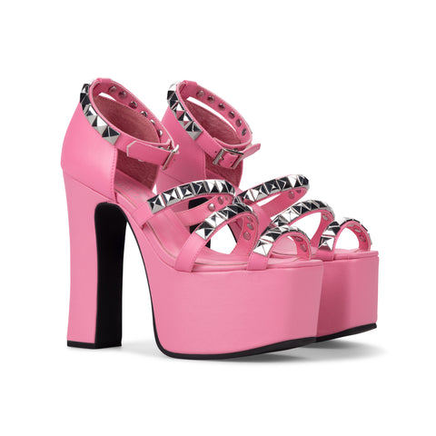 STUDDED IRIS HEELS  PINK