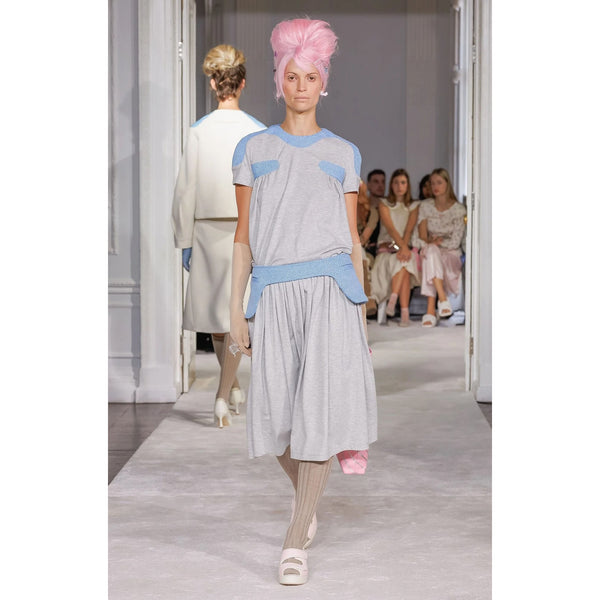 BLUE PILLBOX SKIRT