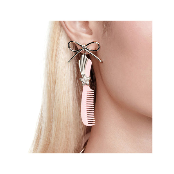 PINK ASHLEY WILLIAMS X YVMIN HAIR COMB EARRINGS