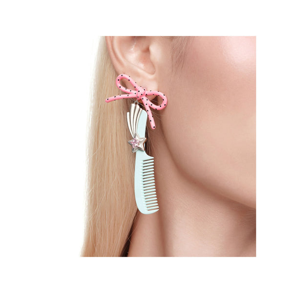 BLUE ASHLEY WILLIAMS X YVMIN HAIR COMB EARRINGS