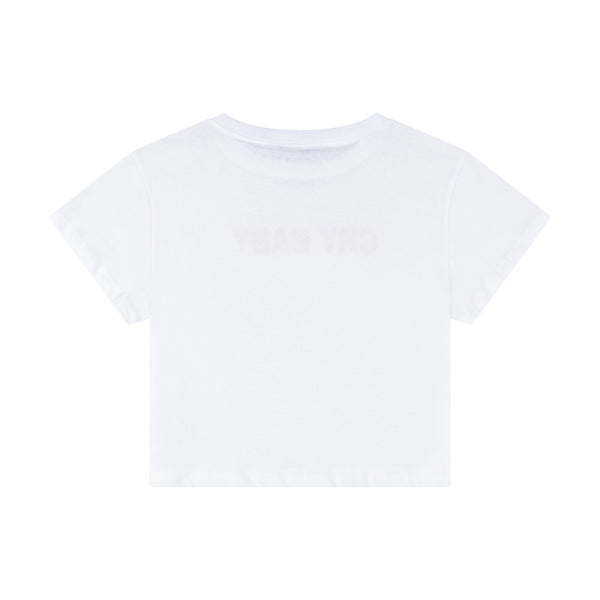 CRY BABY CROPPED T-SHIRT -  WHITE
