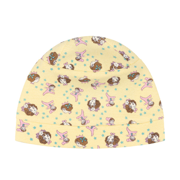 GIRL BABY BEANIE - YELLOW