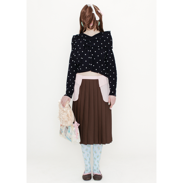 MOLLY KNIT JUMPER - WHITE POLKA DOT