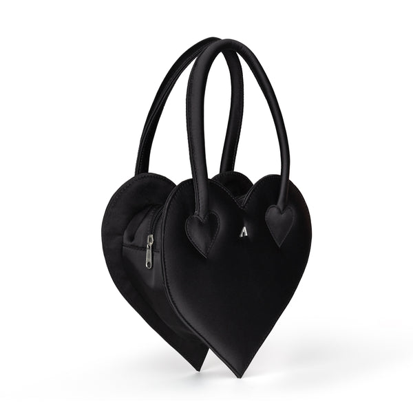 BLACK HEART HANDBAG