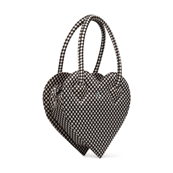 CHECKERBOARD HEART HANDBAG