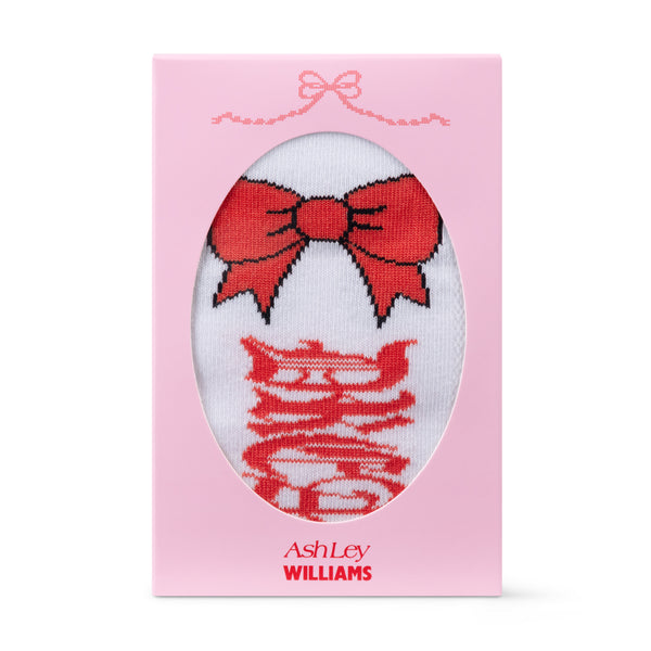 DREAMLESS SLEEP BOW KNEE SOCKS - WHITE