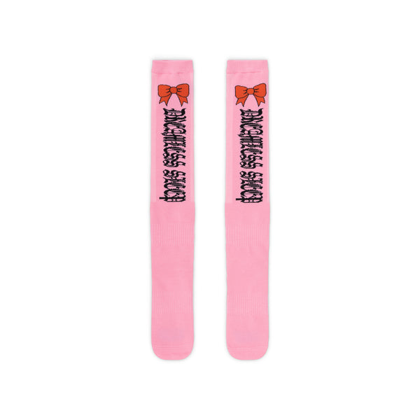 DREAMLESS SLEEP BOW KNEE SOCKS - PINK