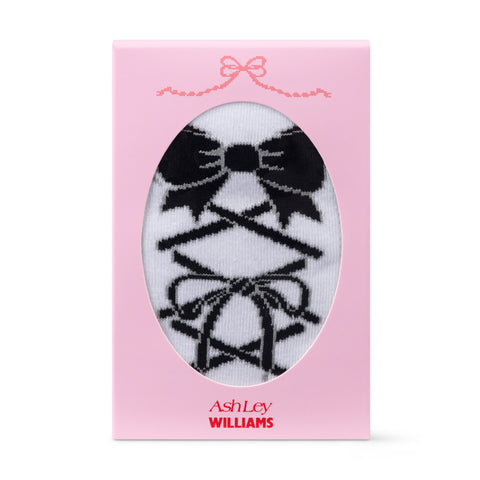 LACE KNEE SOCKS - WHITE